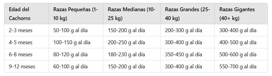 Tabla de Porciones de Alimentos para Perros Cachorros: Una Guía Completa para su Nutrición